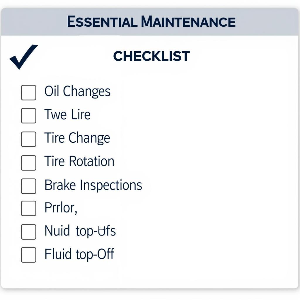 New Subaru Car Maintenance Checklist