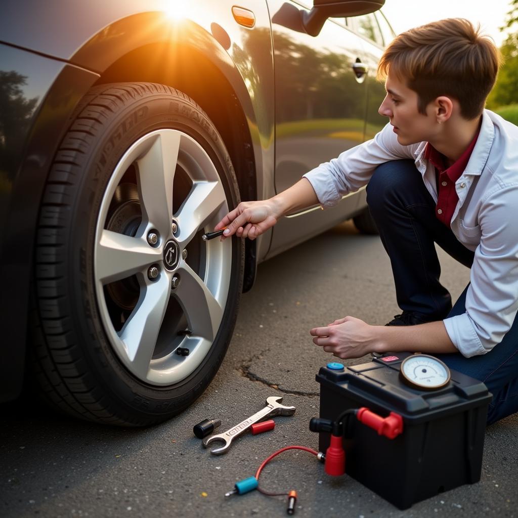 Summer Car Maintenance Essentials: Checking fluids, tire pressure, and battery.