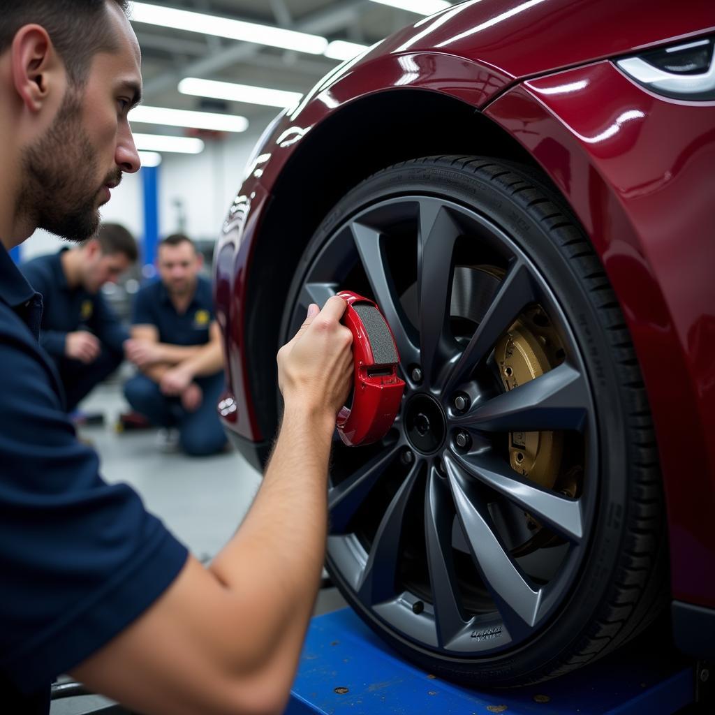 Tesla Tire Rotation and Brake Pad Inspection