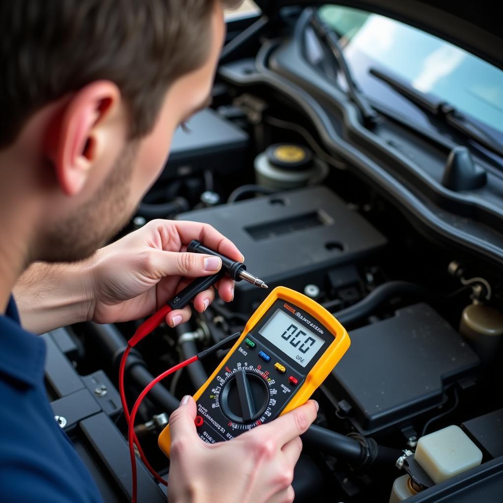 Testing Car Ignition Coil with Multimeter