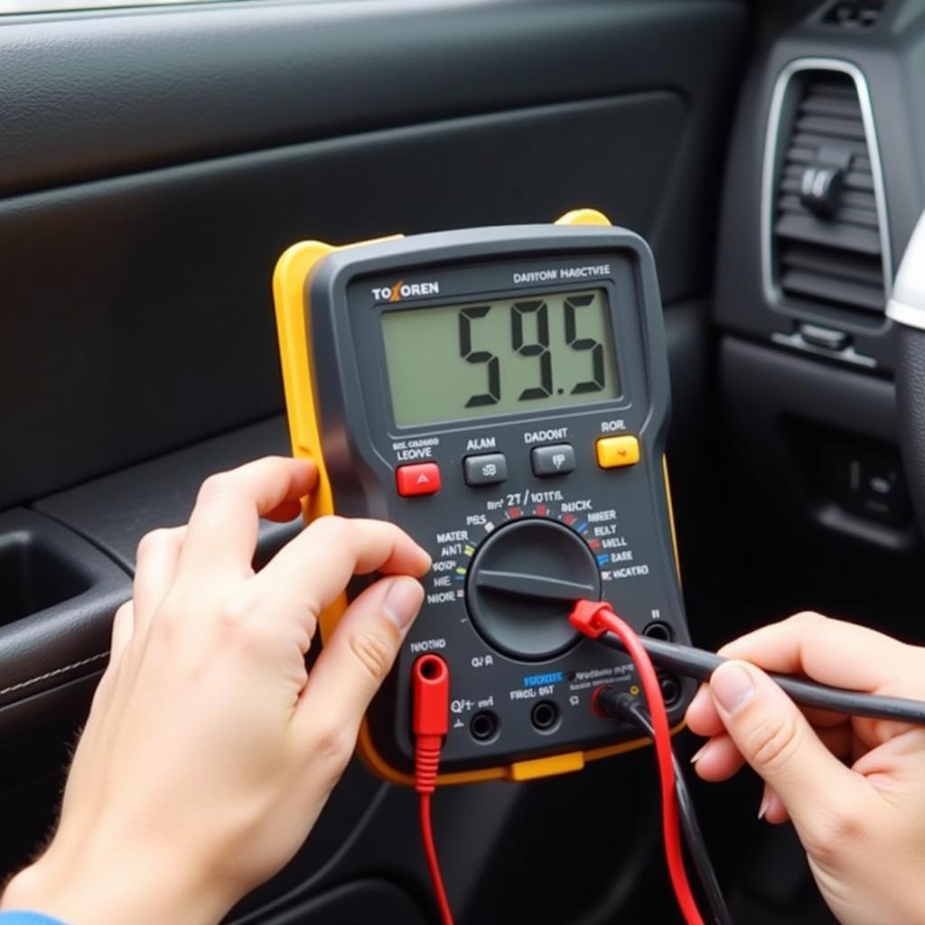 Testing car window motor with multimeter