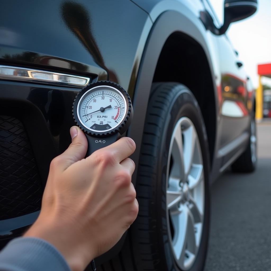 Checking Tire Pressure for Fuel Efficiency