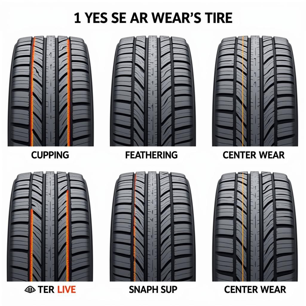 Tire Tread Wear Patterns Indicating Problems