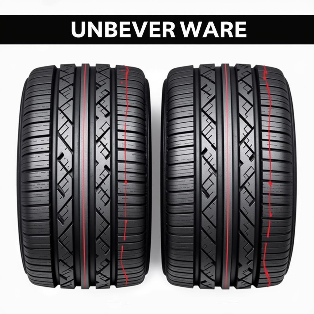 Tire wear patterns indicating tracking issues