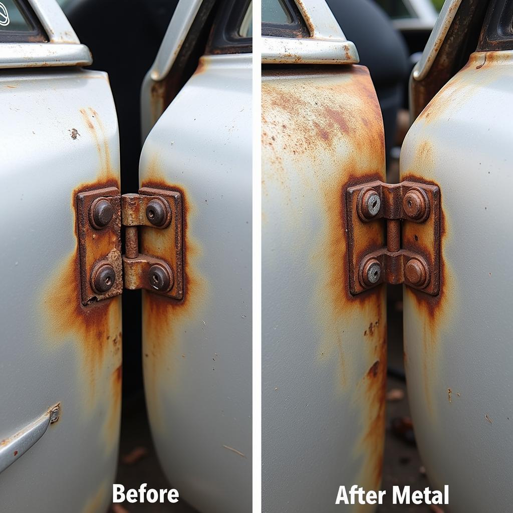 Before and After Toy Funny Rust Remover Spray Application