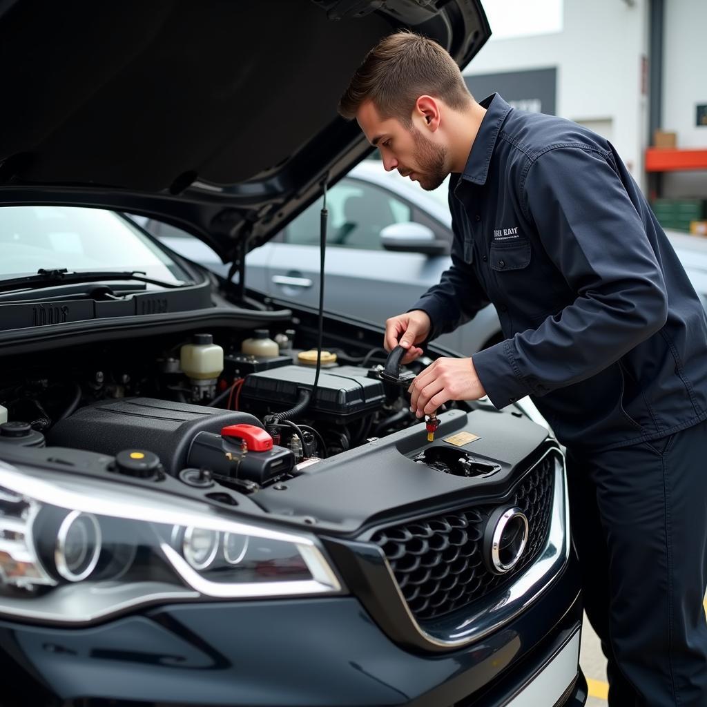 Inspecting a car for trade-in