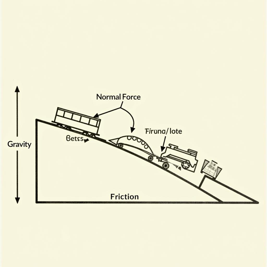 Train Car on Incline: Force Analysis