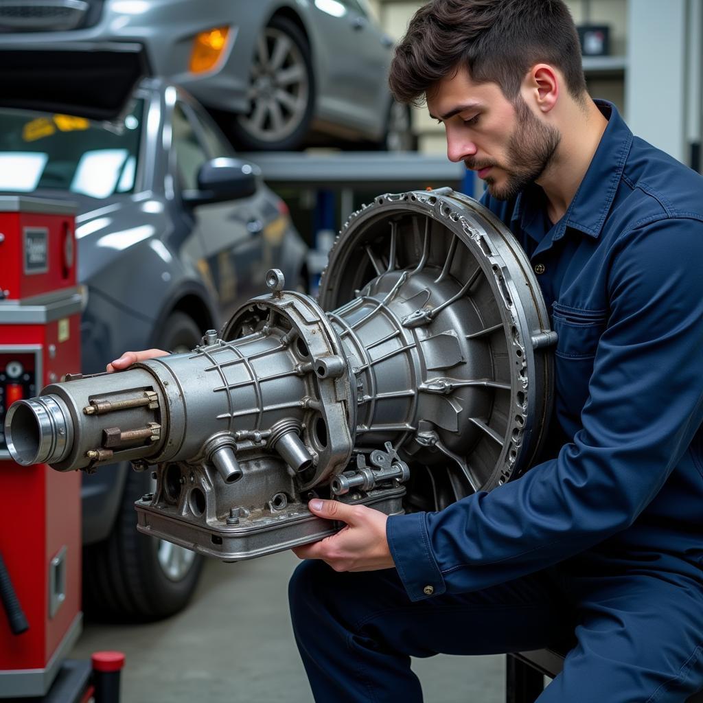 Transmission Repair in a Workshop