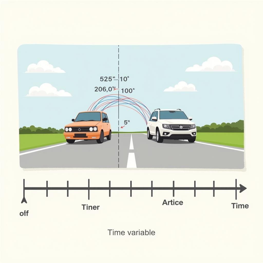 Two Cars Kinematic Variables Diagram