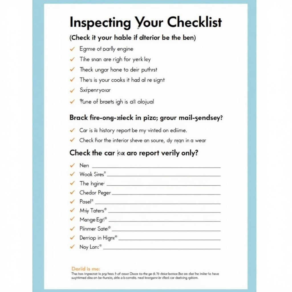 Used Car Inspection Checklist