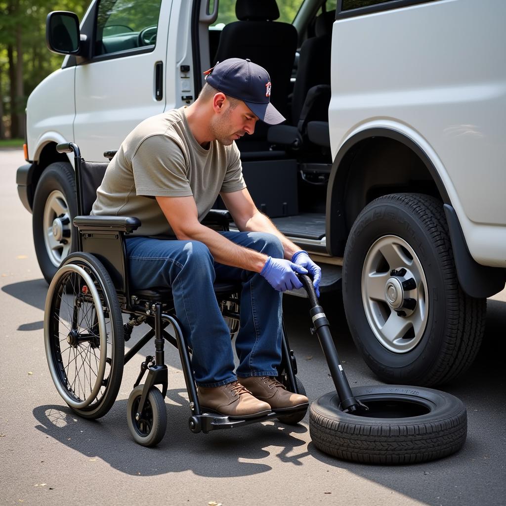 Veteran Changing a Tire