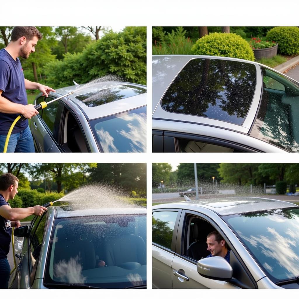 Using a Water Hose to Test for Car Roof Leaks