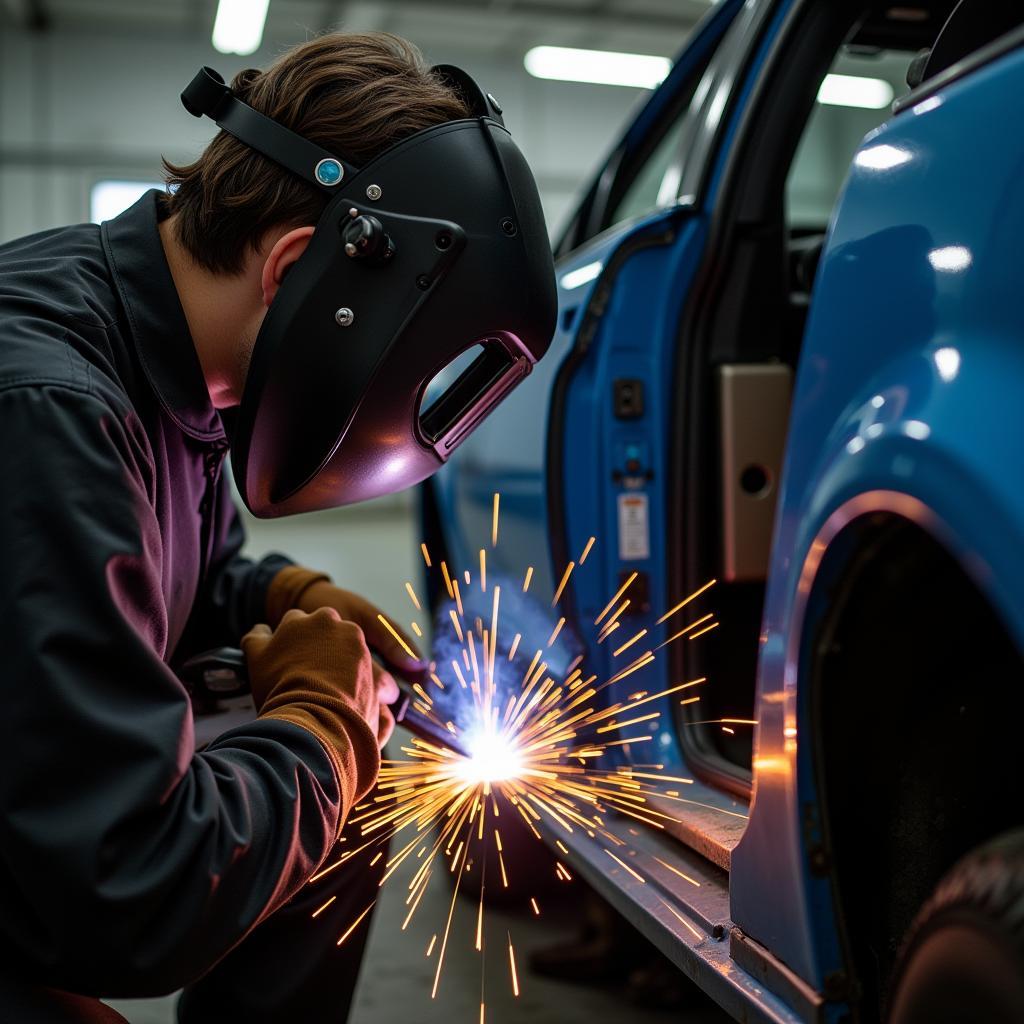 Welding a Cracked Car Frame