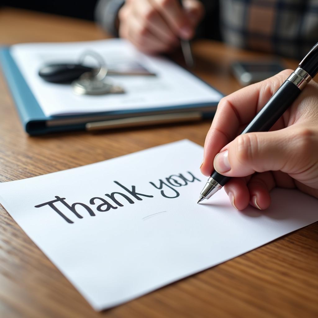 Writing a Thank You Note for Car Repair