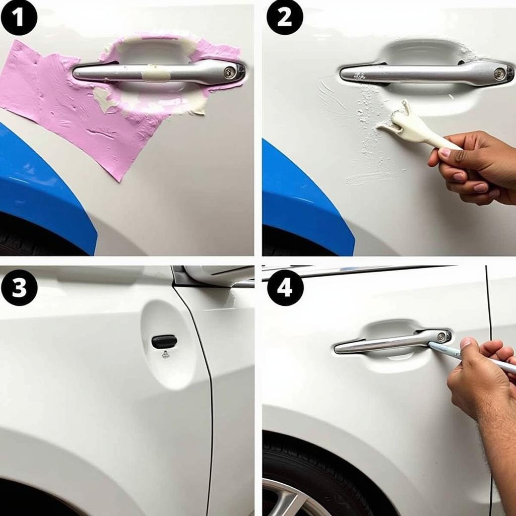 Applying Bondo to a Car Dent