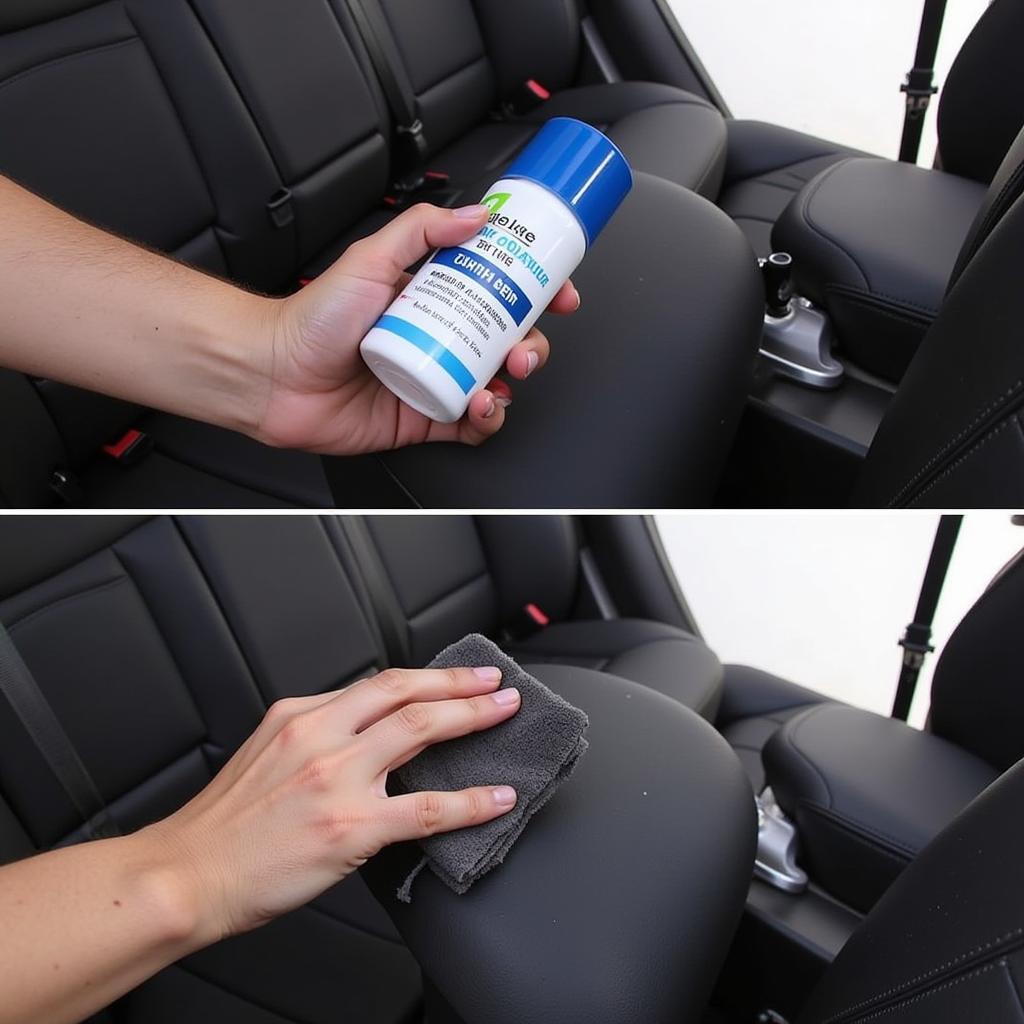 Applying Leather Conditioner to a Car Seat