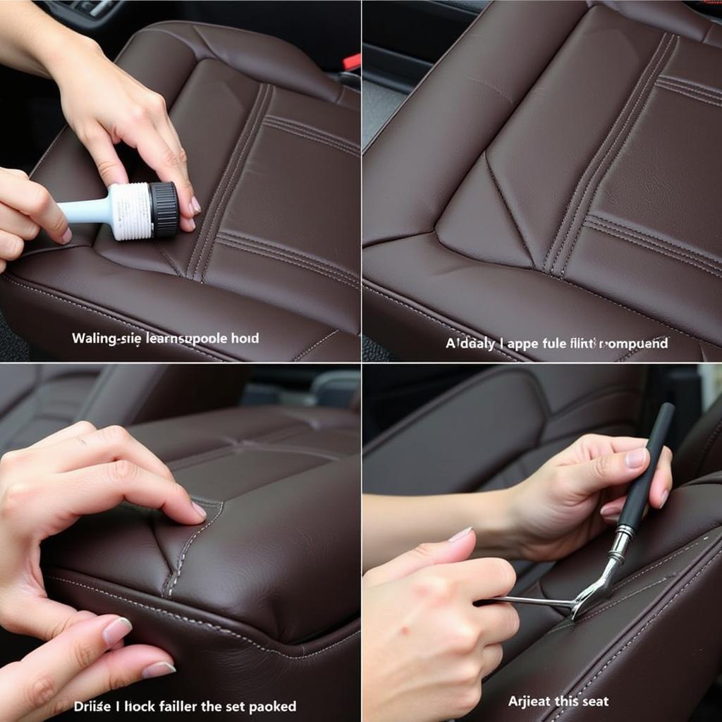 Applying a Leather Repair Kit to a Car Seat