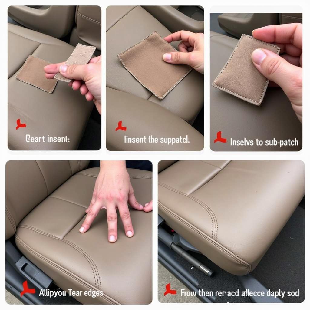 Applying a Leather Repair Patch to a Car Seat Tear