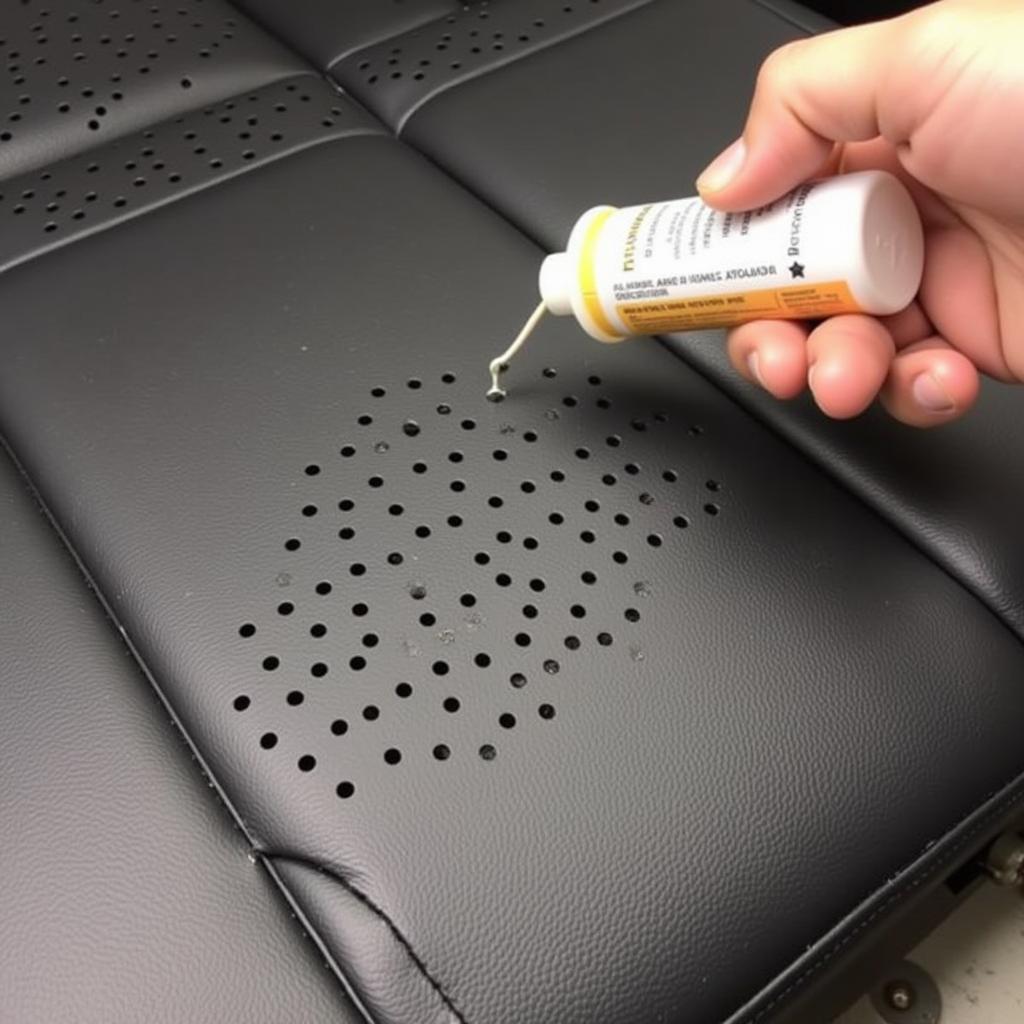 Applying Liquid Leather Repair to Perforated Leather