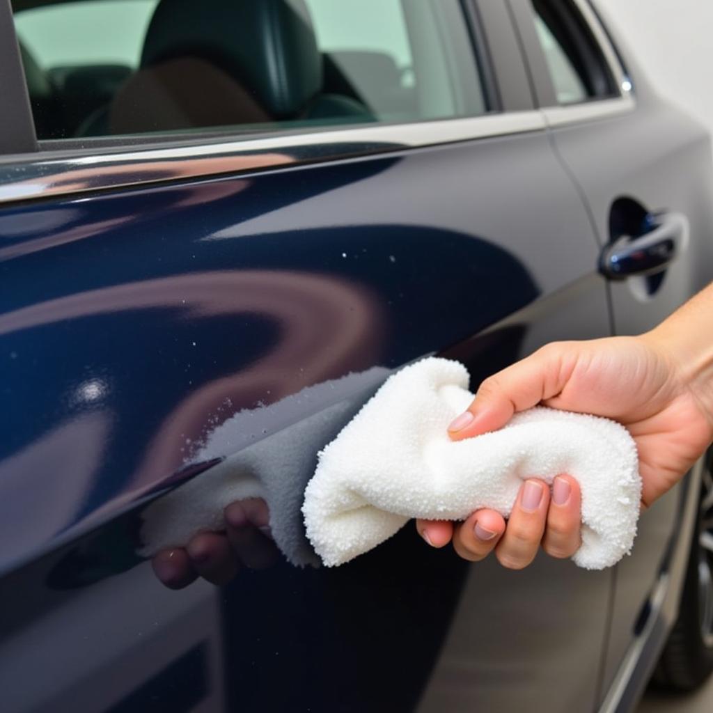 Applying Protective Coating on a Car Door