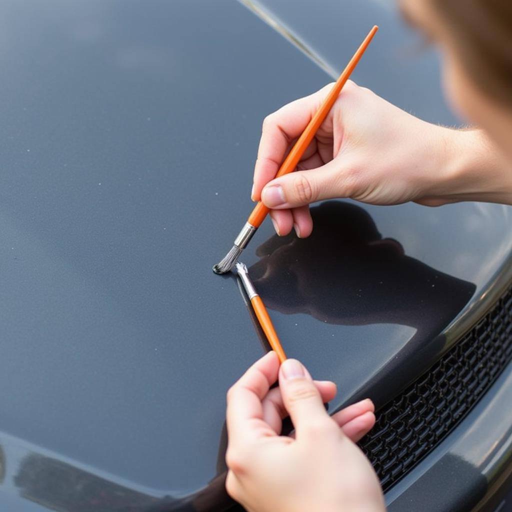 Applying Touch-Up Paint to a Car Chip