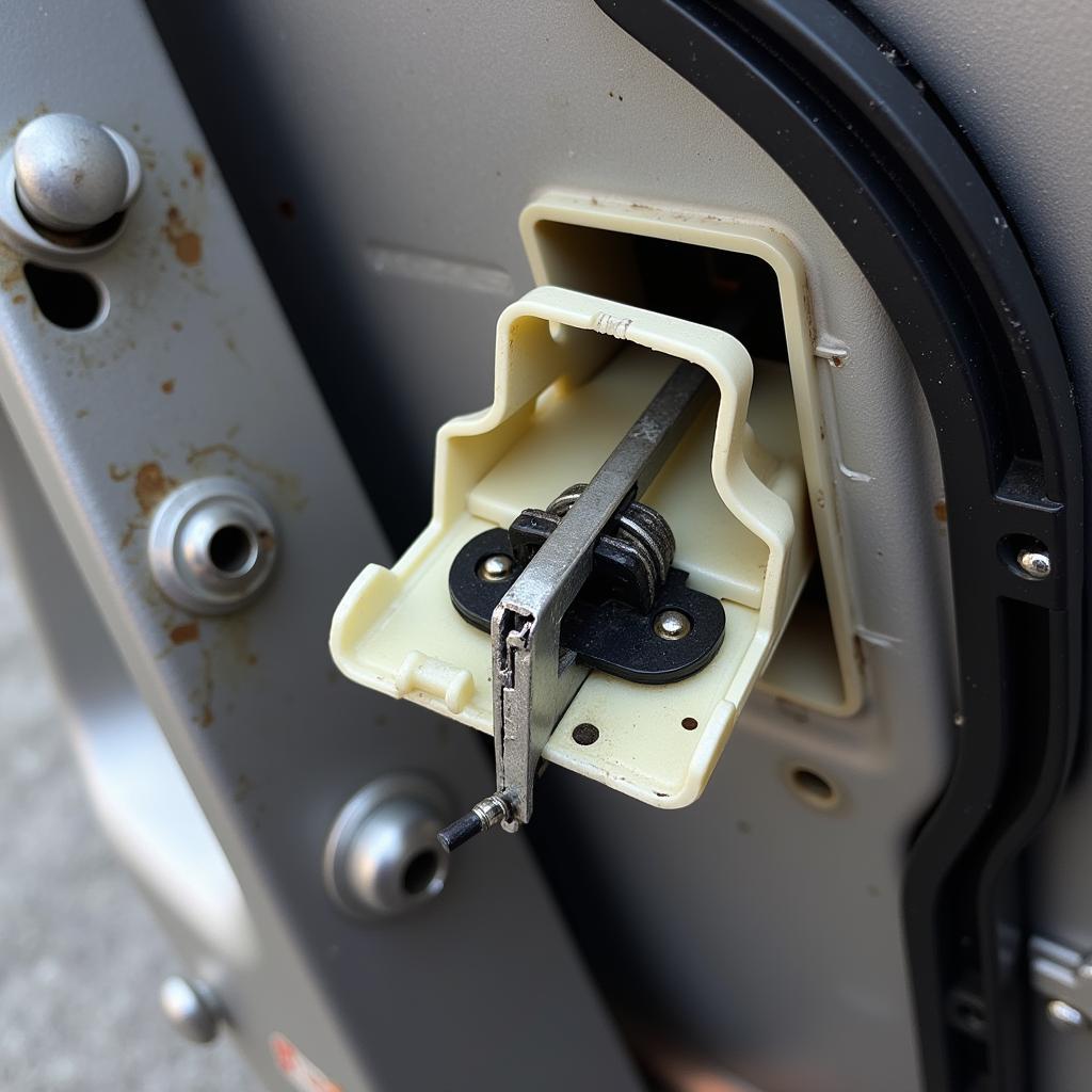 Broken Car Door Latch Mechanism