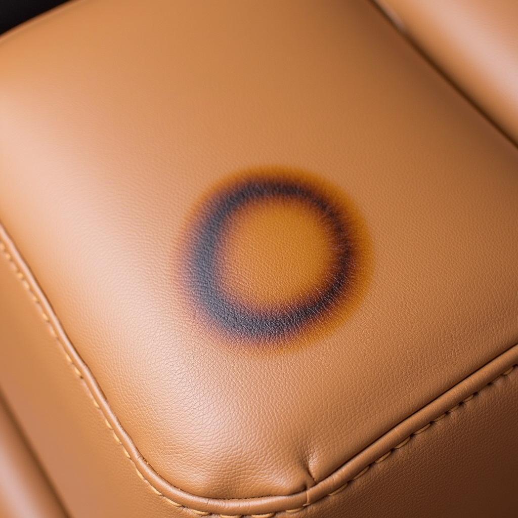 Cigarette Burn on Leather Car Seat