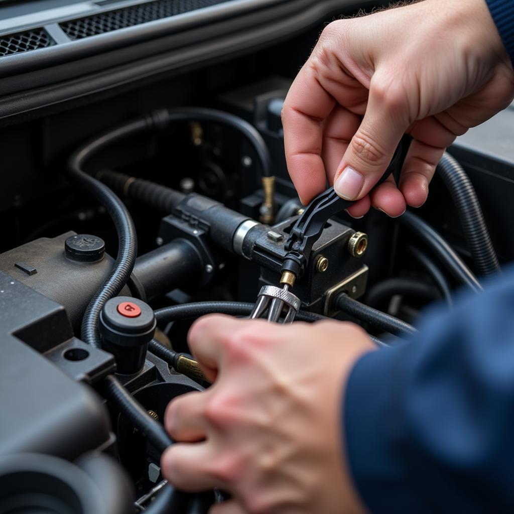 Car A/C Repair Near Me: A Mechanic Inspecting a Car's Air Conditioning System