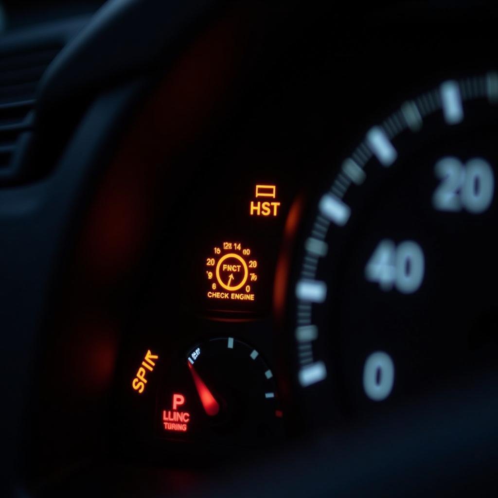 Car Computer (ECU) Malfunction Indicated by Dashboard Warning Lights