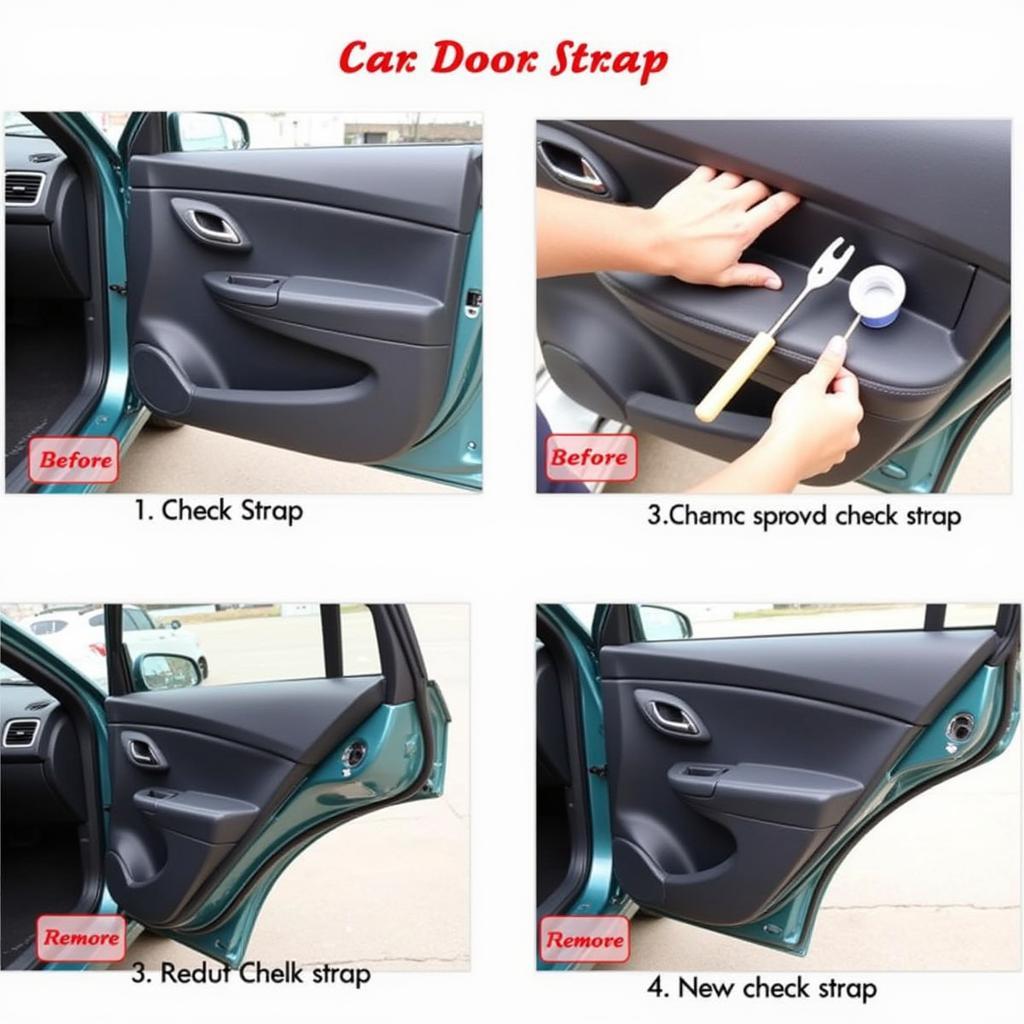 Replacing a car door check strap