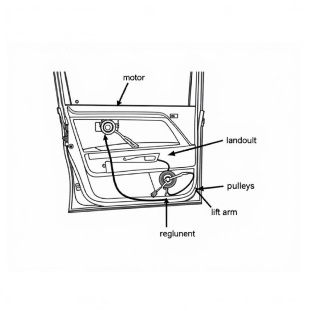 Car Door Window Regulator Components Diagram