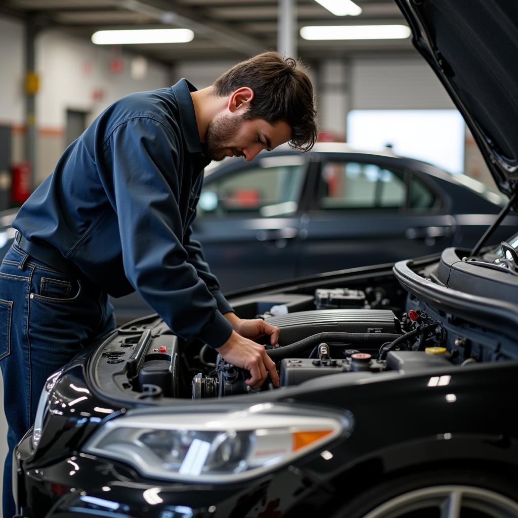 Mechanic working on a car in Oak Ridge