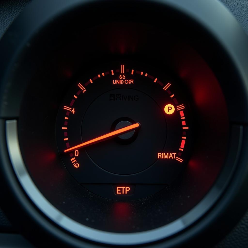 A close-up of a car's fuel gauge indicating an empty tank.