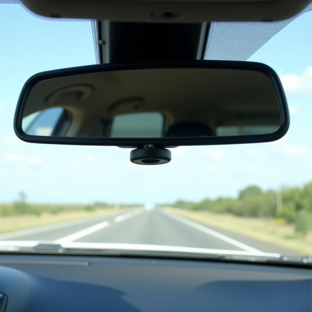 Car Interior Mirror Detached from Windshield