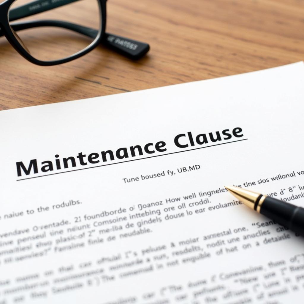 Car Lease Maintenance Agreement Document