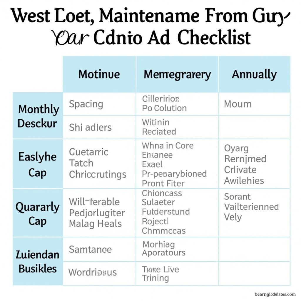 Car Maintenance Checklist