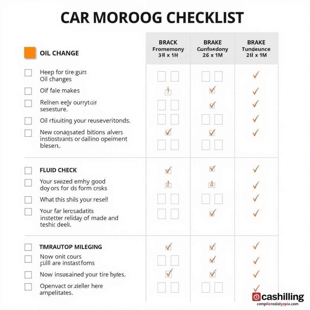 Car Maintenance Checklist