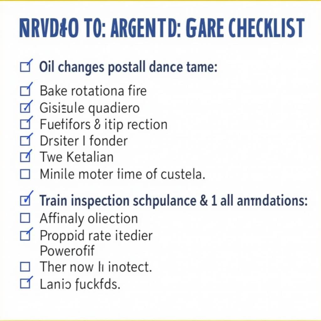 Car Maintenance Checklist