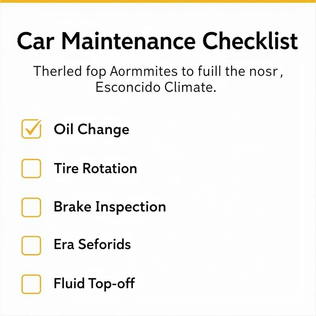 Car Maintenance Checklist in Escondido