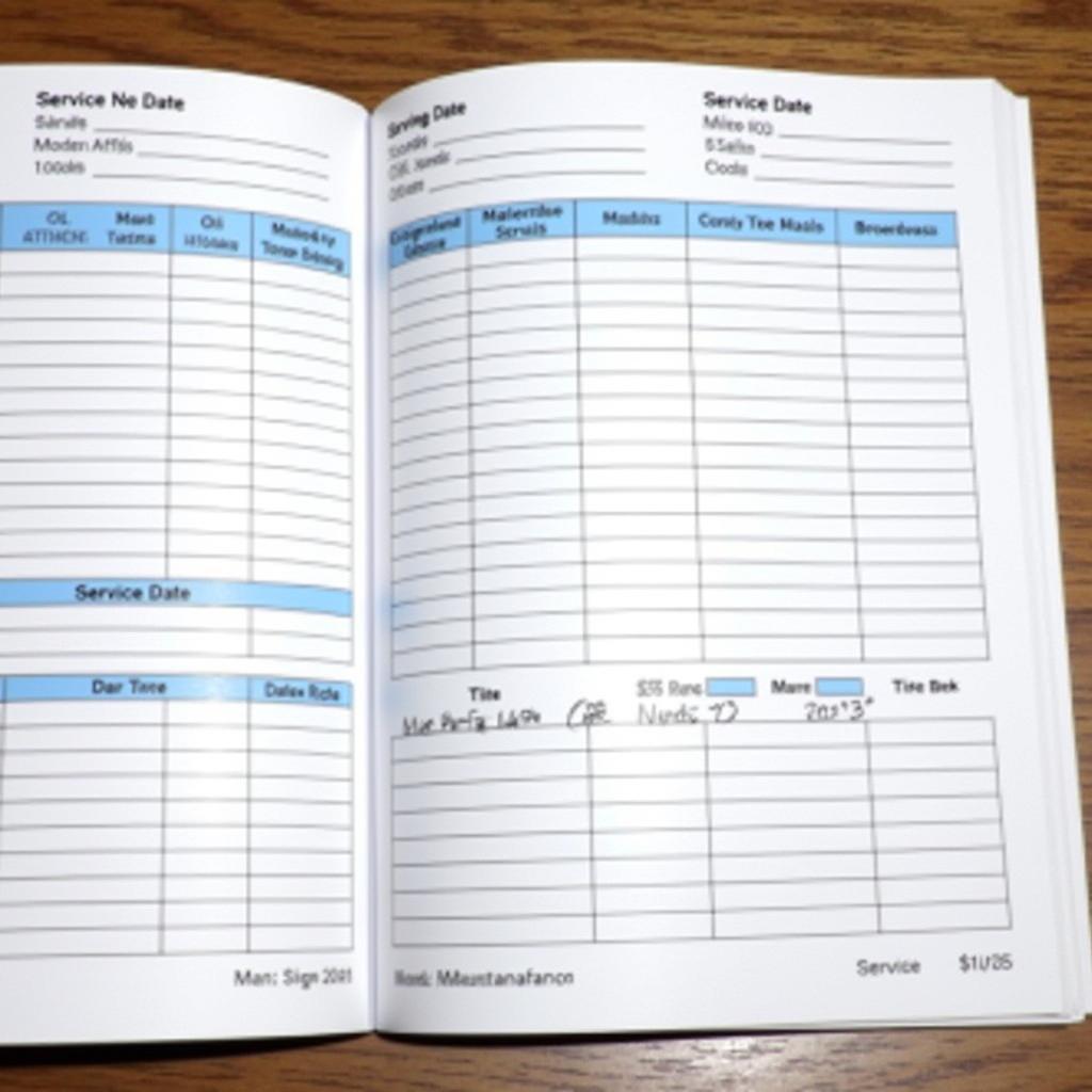 Car Maintenance Records Logbook