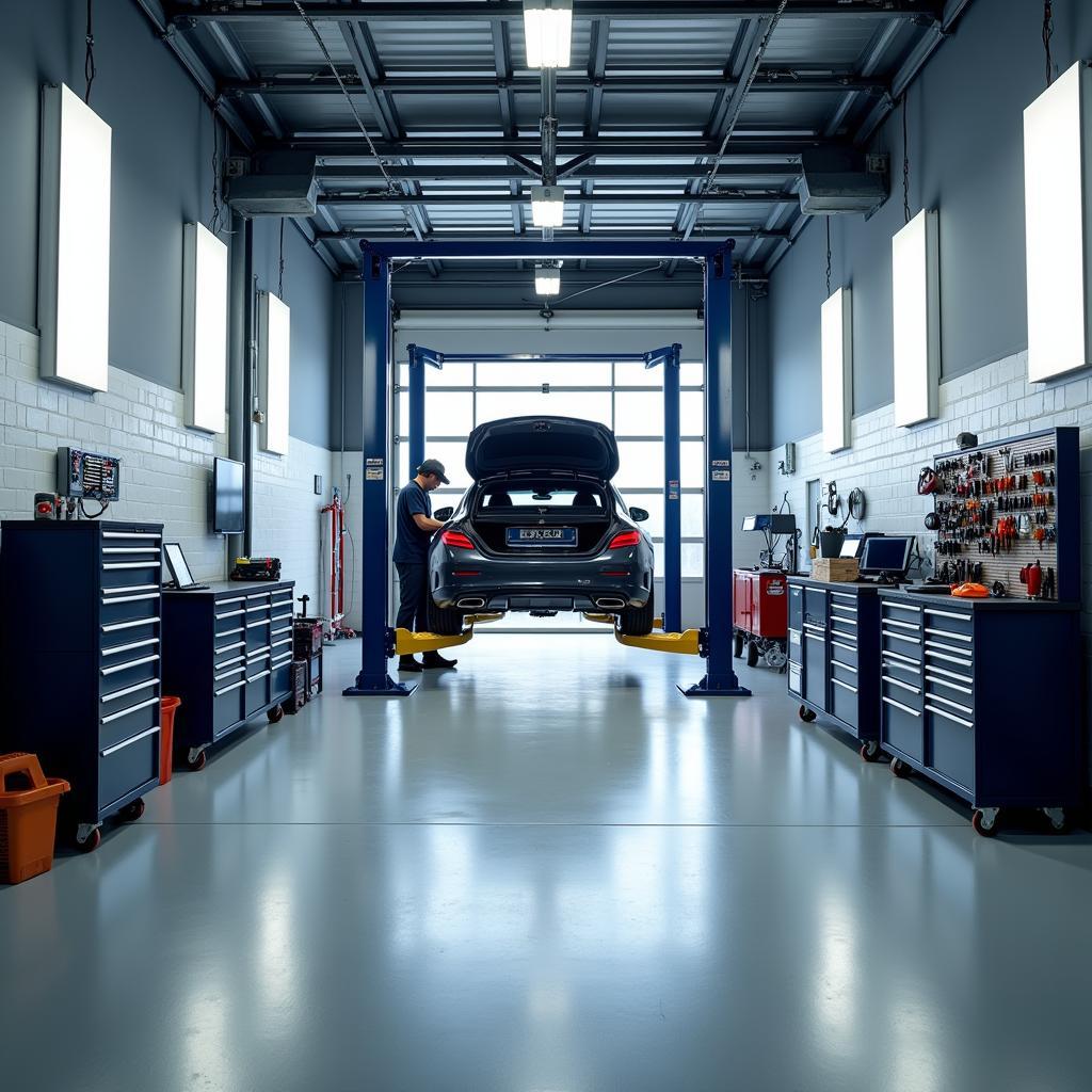 Modern Car Maintenance Service Bay