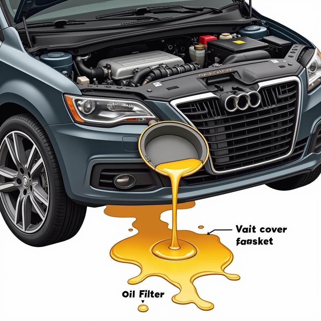 Detecting an oil leak on a car engine