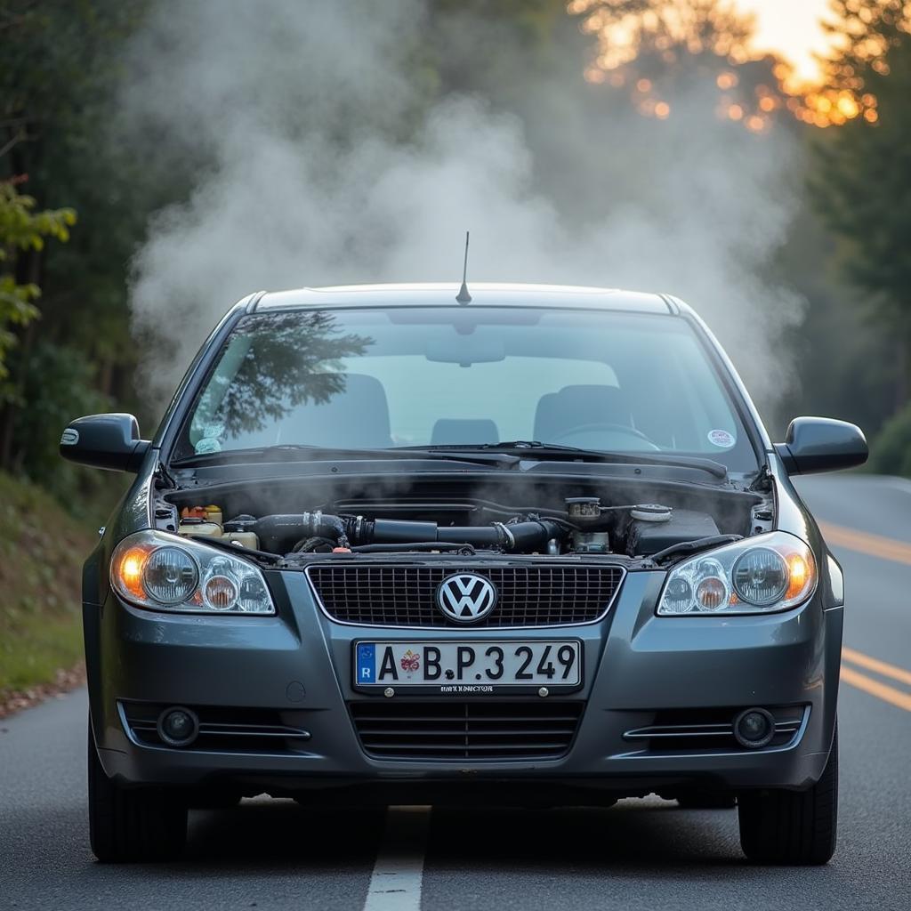 Car Overheating on the Side of the Road