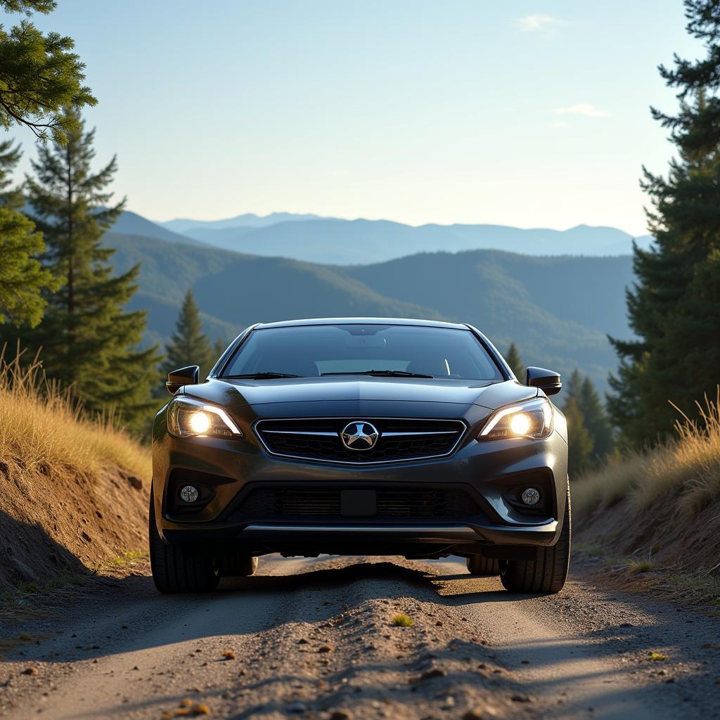 Car Reaching Top of Slope