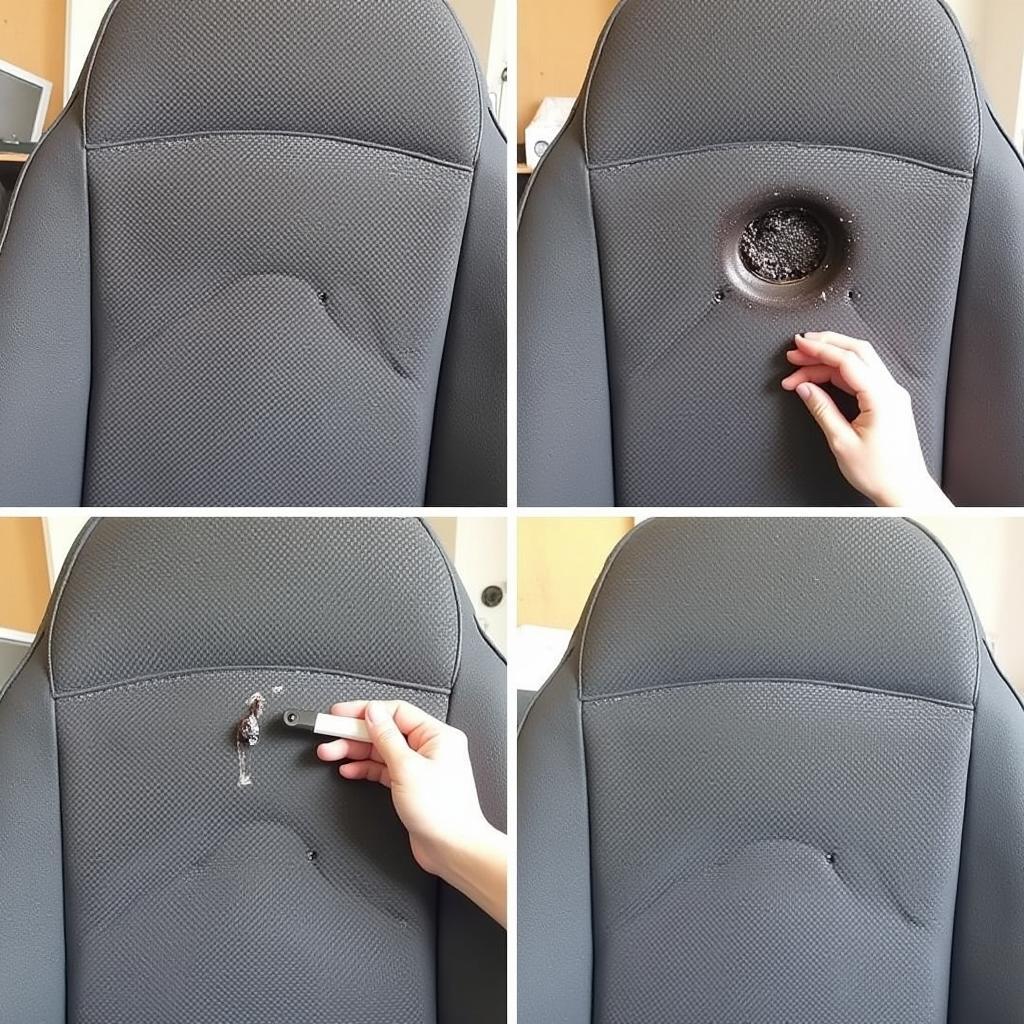 Car Seat Burn Hole Repair Process