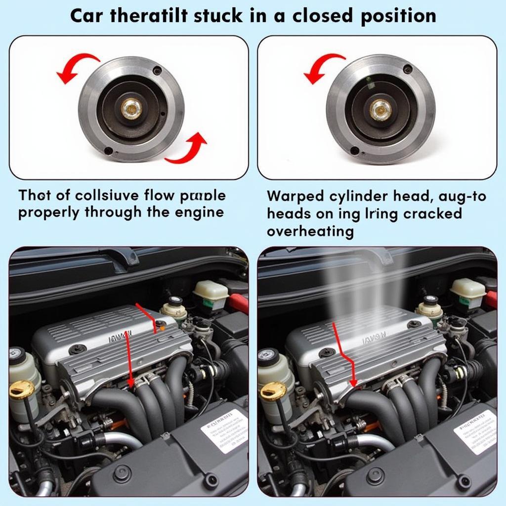 Car thermostat stuck closed causing engine overheating