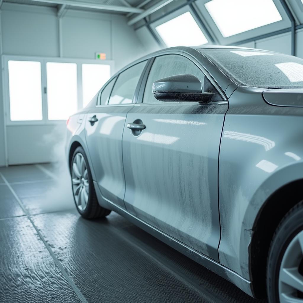 Car Undergoing Clear Coat Respray