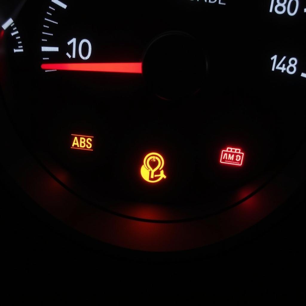 Car Warning Lights on Dashboard