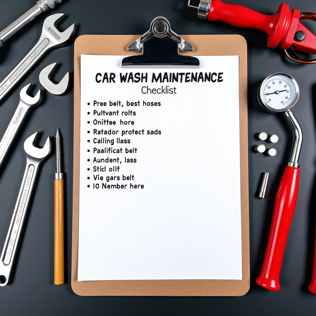 Car Wash Maintenance Checklist and Tools