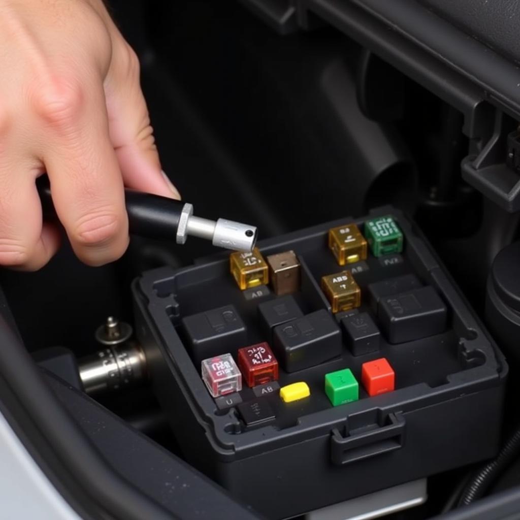 Checking the ABS Fuse in a Car's Fuse Box